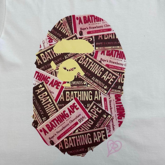 1:1 quality version Valentine's Day Limited Chocolate Wrapper Collage Print Tee 2 colors 29321680