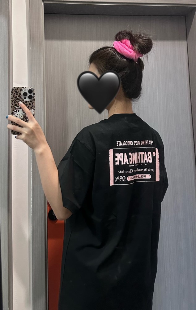 1:1 quality version Valentine's Day Limited Chocolate Block Ape Head Print Tee 2 colors 29321681