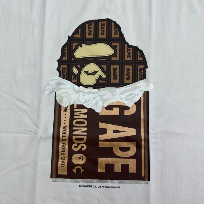 1:1 quality version Valentine's Day Limited Chocolate Block Ape Head Print Tee 2 colors 29321681