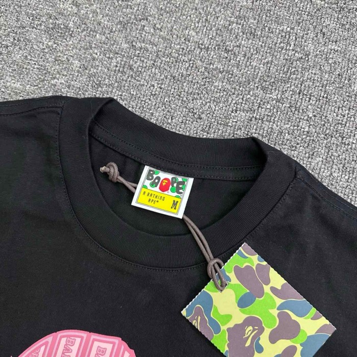 1:1 quality version Valentine's Day Limited Chocolate Block Ape Head Print Tee 2 colors 29321681