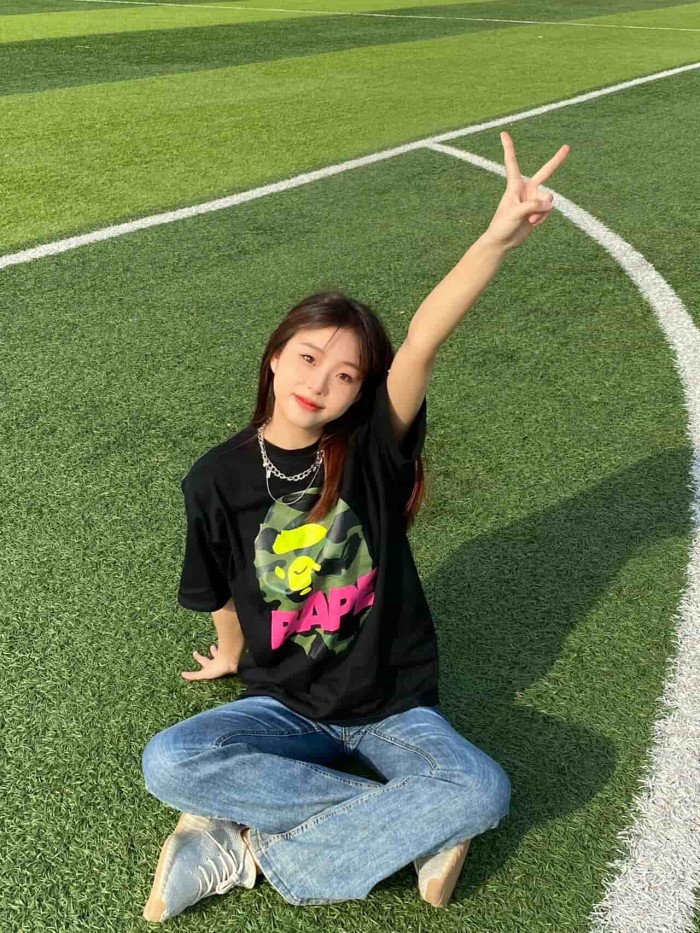 1:1 quality version Watermelon Color Camo Ape Head Print Tee 2 colors 29321684