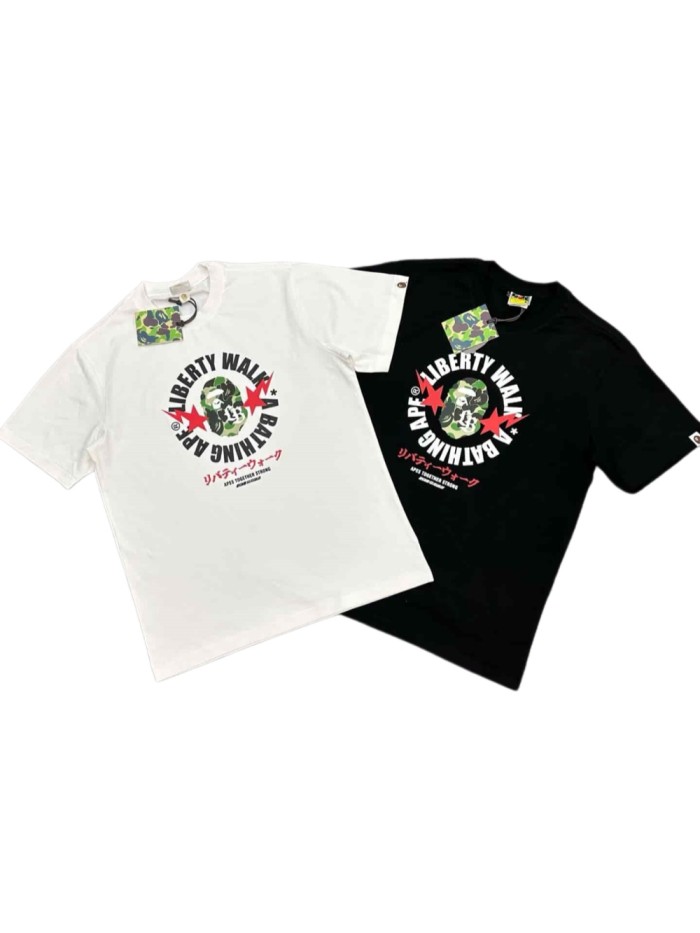 1:1 quality version Liberty Walk Co-branded Circular Letter Ape Head Print Tee 2 colors 29321674