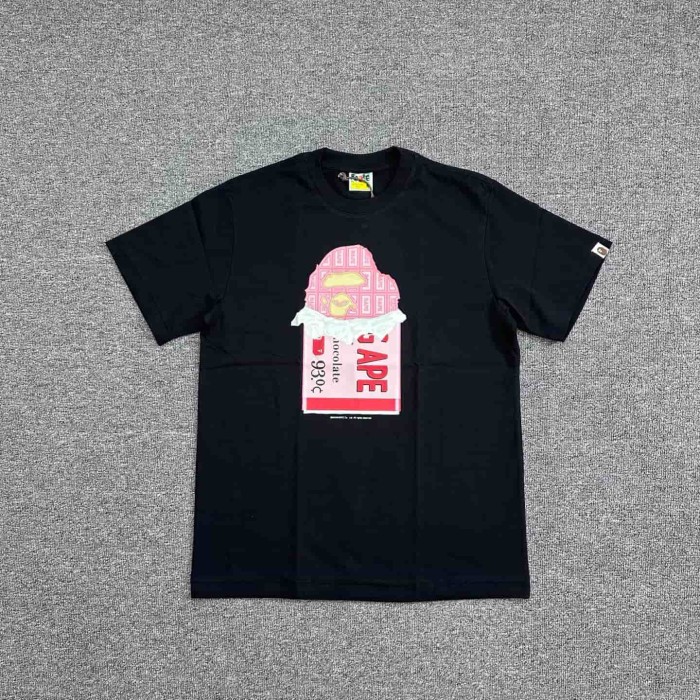 1:1 quality version Valentine's Day Limited Chocolate Block Ape Head Print Tee 2 colors 29321681