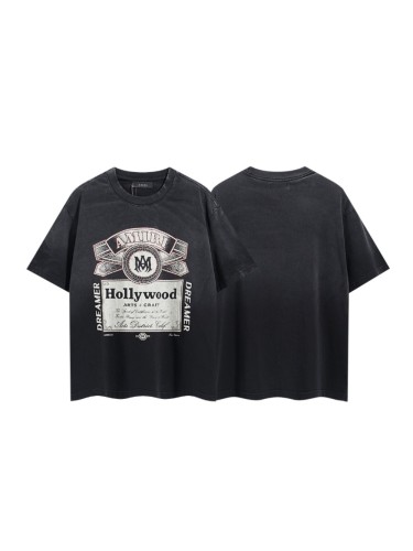 Vintage Wine Label Hollywood Illustration Chest Print Washed Tee 29322991