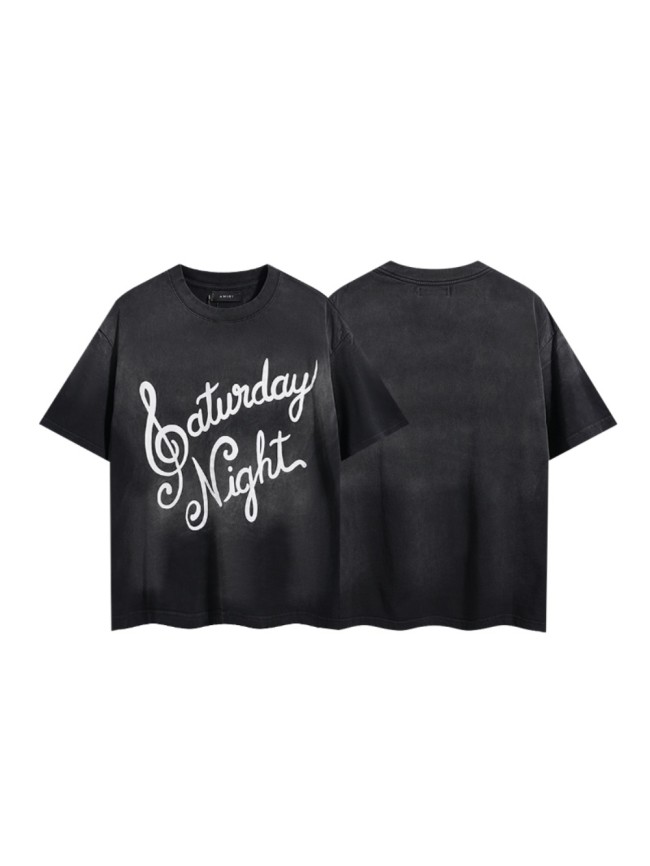 Treble Clef Handwritten Cursive Chest Print Washed Tee 29322993