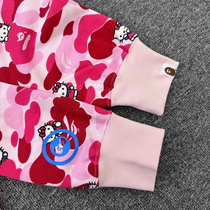 1:1 quality version Sanrio Co-branded Camo Detachable Bow Zip Up Hoodie 2 colors 29322794