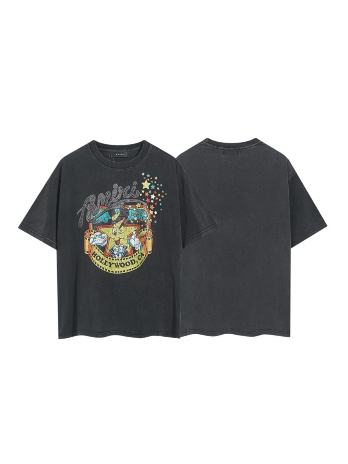 Hollywood Cartoon Star Film Rhinestone Print Washed Tee 29322995