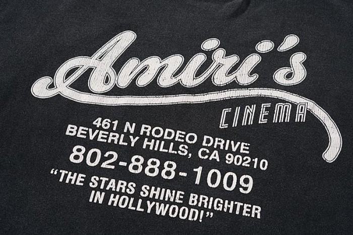 Cinema Address Cursive Slogan Double Side Print Washed Tee 29323005