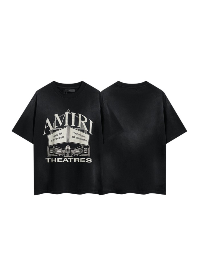 Vintage Cinema Building Illustration Print Washed Tee 29322992