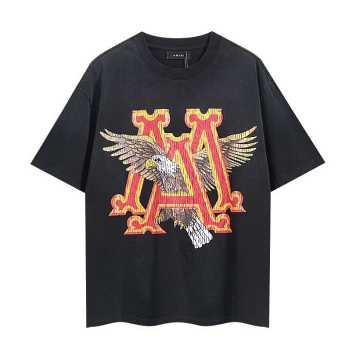 Gold Red MA White Head Eagle Double Side Print Washed Tee 29323000