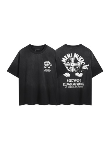 Vinyl Record Note Recording Studio Slogan Double Side Print Washed Tee 29322997