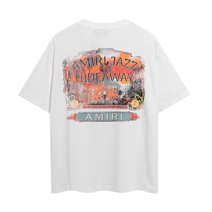 Vintage City Building Illustration Double Side Print Washed Tee 2 colors 29322990