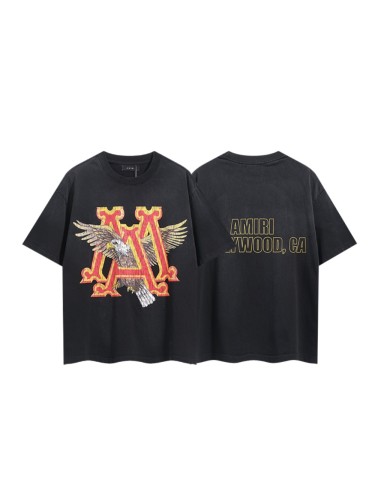 Gold Red MA White Head Eagle Double Side Print Washed Tee 29323000