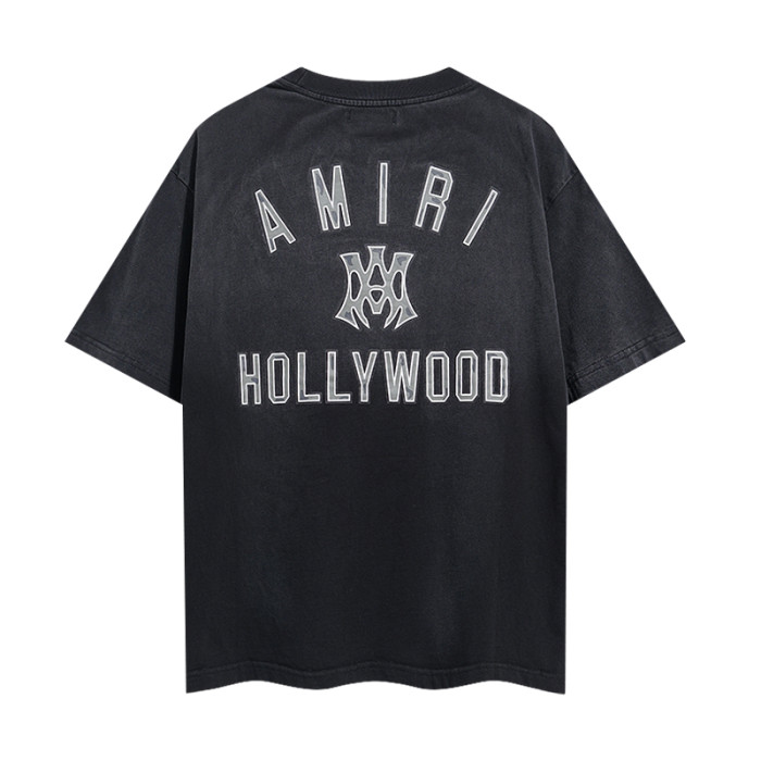 Gothic MA Letter Hollywood Double Side Print Washed Tee 29322994