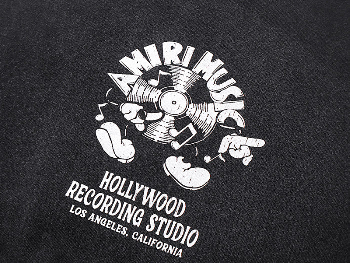 Vinyl Record Note Recording Studio Slogan Double Side Print Washed Tee 29322997