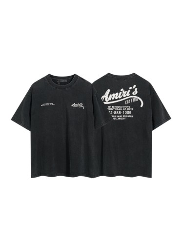 Cinema Address Cursive Slogan Double Side Print Washed Tee 29323005
