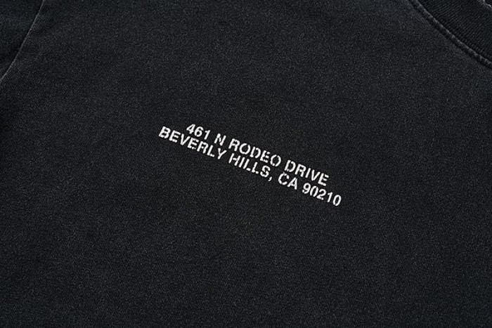 Cinema Address Cursive Slogan Double Side Print Washed Tee 29323005