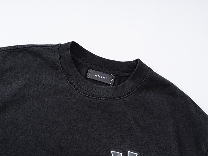 Gothic MA Letter Hollywood Double Side Print Washed Tee 29322994