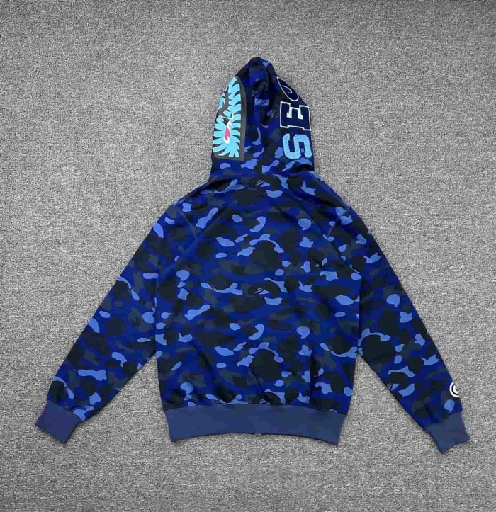 1:1 quality version Stray Kids Co-branded Shark Small Animal Embroidery Camo Zip Up Hoodie 4 colors 29322793