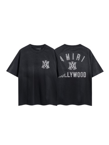 Gothic MA Letter Hollywood Double Side Print Washed Tee 29322994
