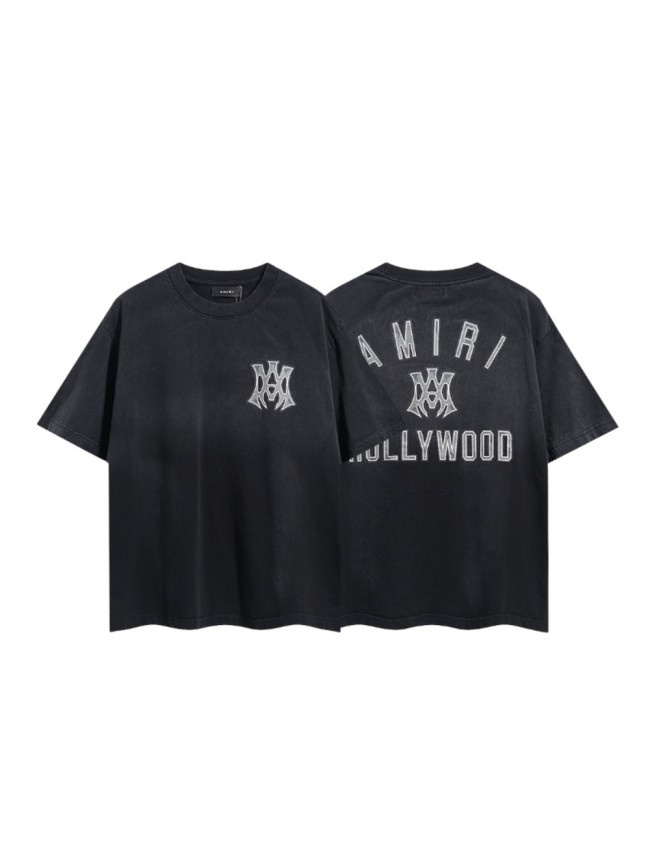 Gothic MA Letter Hollywood Double Side Print Washed Tee 29322994