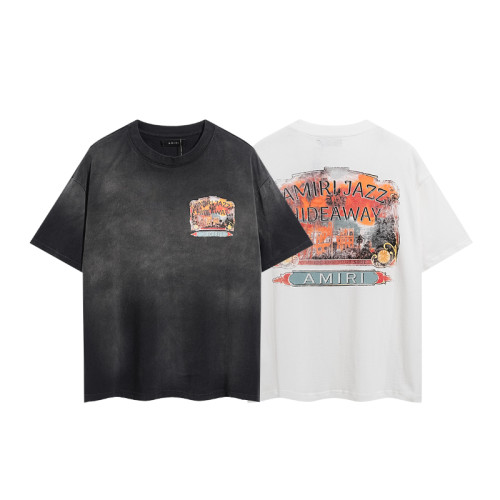Vintage City Building Illustration Double Side Print Washed Tee 2 colors 29322990