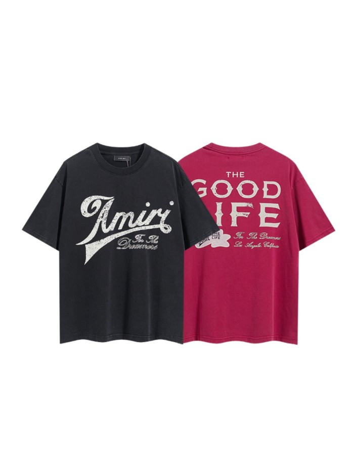 The Good Life Cursive Letter Double Side Print Washed Tee 2 colors 29323003