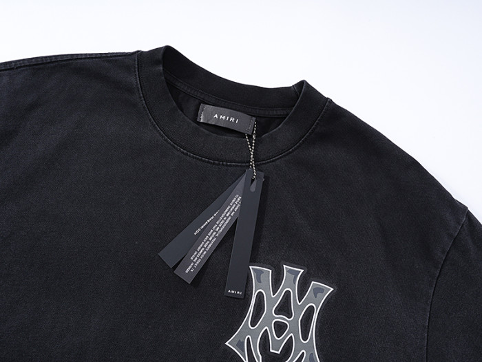 Gothic MA Letter Hollywood Double Side Print Washed Tee 29322994