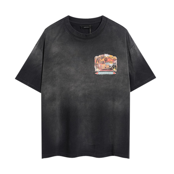 Vintage City Building Illustration Double Side Print Washed Tee 2 colors 29322990