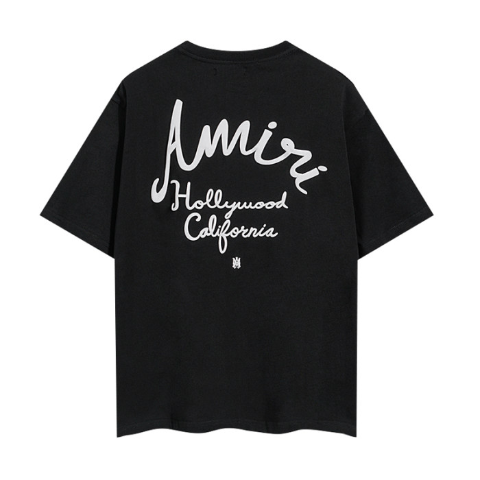 Hollywood Handwritten Cursive Double Side Print Tee 2 colors 29324263