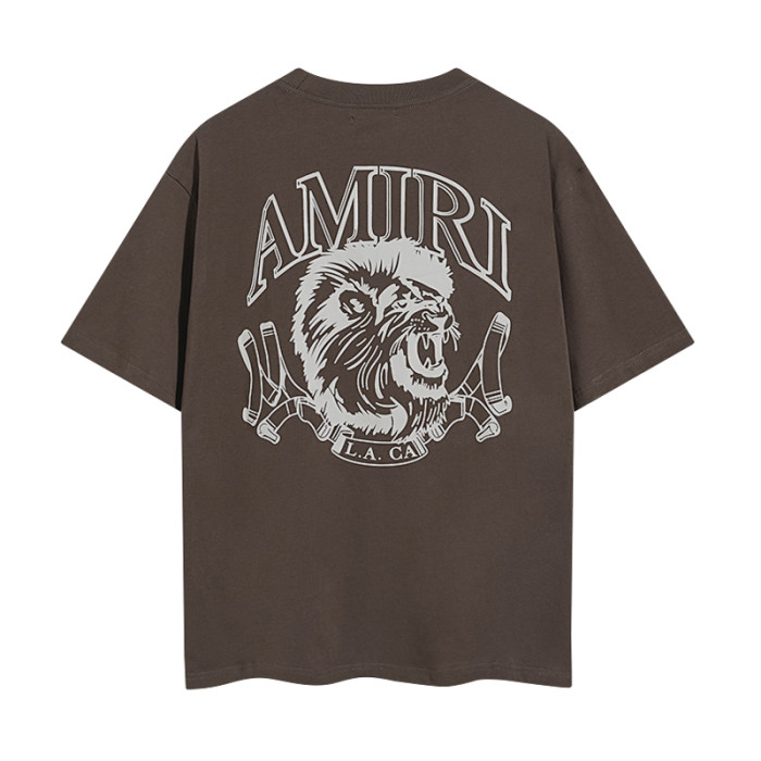 Lion Head Scepter Gothic Letter Double Side Print Tee 2colors 29324272