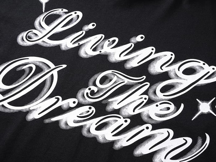 Shiny Star Cursive Letter Print Tee 2 colors 29324274