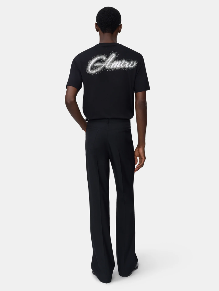 Cursive Signature Rhinestone Double Side Print Tee 29324283