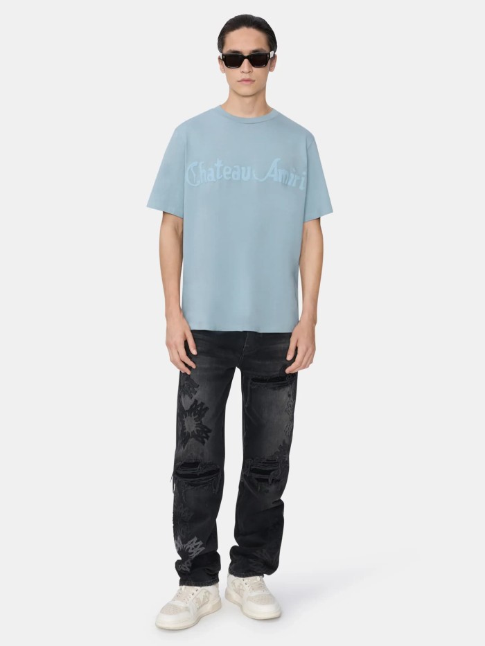 Same Color Foam Chateau Letter Print Tee 29324286