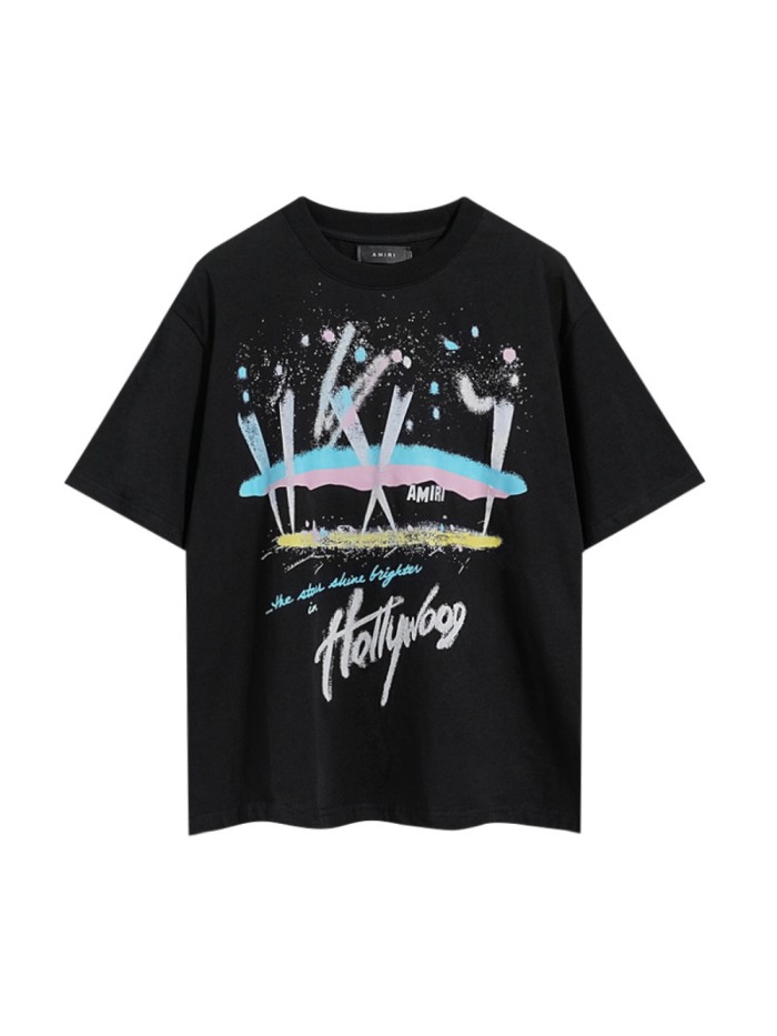 Color Splash Hollywood Star Graffiti Print Tee 29324261