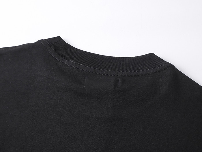 Black White Grid Cursive Letter Print Tee 29324264