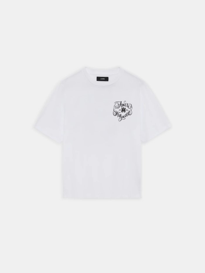 Hollywood Surrounded MA Cursive Letter Print Tee 2 colors 29324278