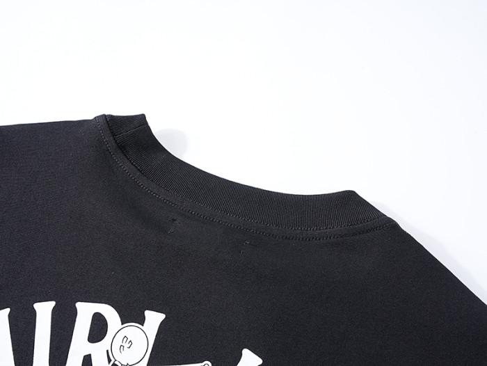 Saxophone Werewolf Curved Slogan Double Side Print Tee 2colors 29324271