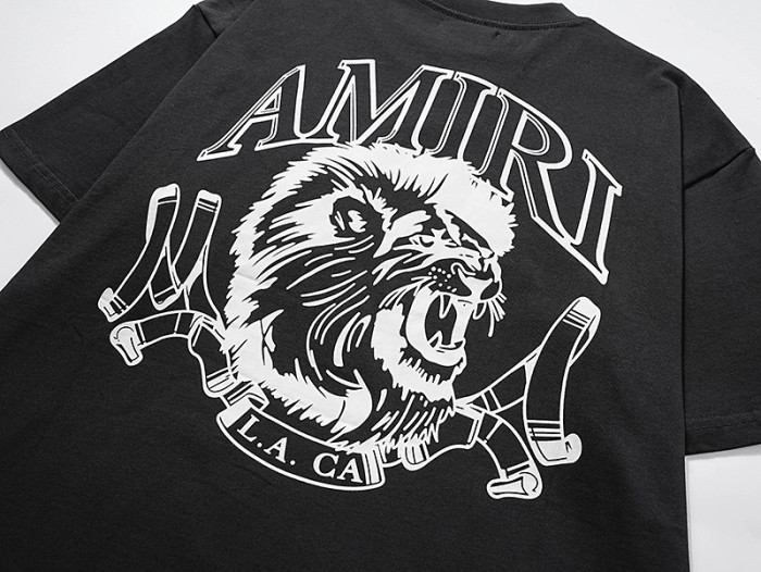 Lion Head Scepter Gothic Letter Double Side Print Tee 2colors 29324272