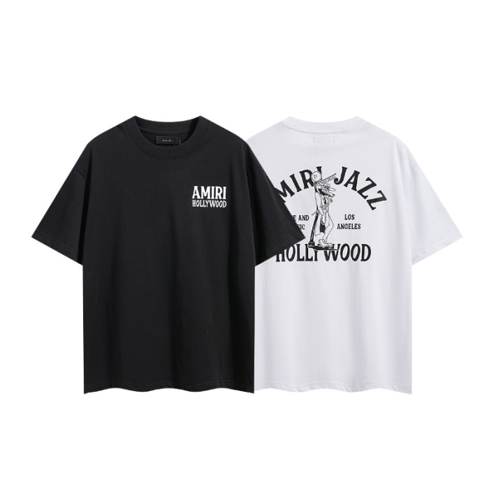 Saxophone Werewolf Curved Slogan Double Side Print Tee 2colors 29324271