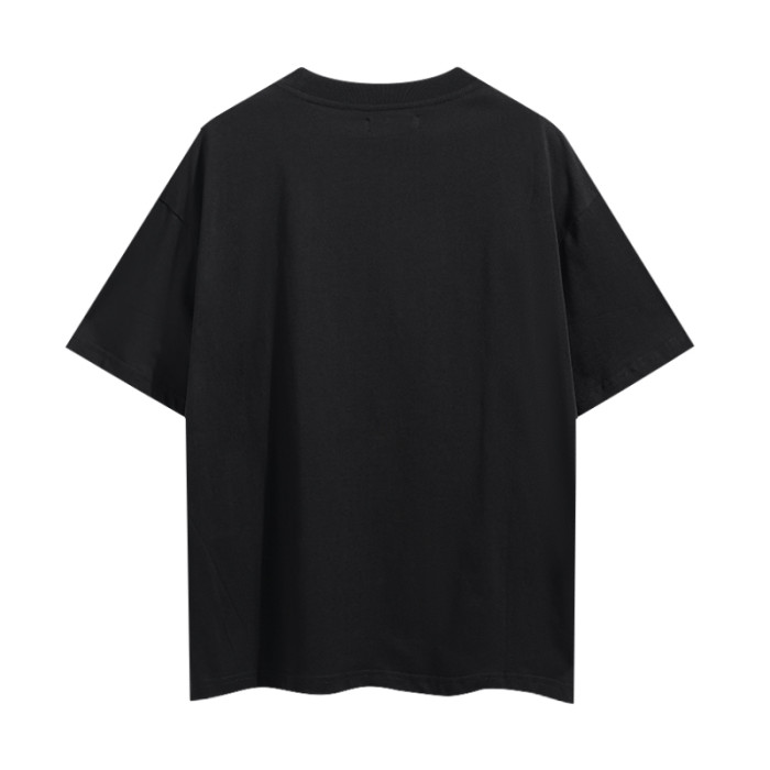 Black White Grid Cursive Letter Print Tee 29324264