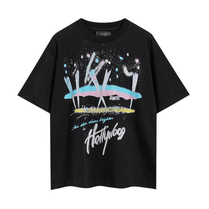 Color Splash Hollywood Star Graffiti Print Tee 29324261