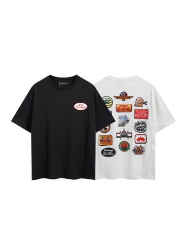 Vintage Multi Badge Sticker Double Side Print Tee 2 colors 29324262