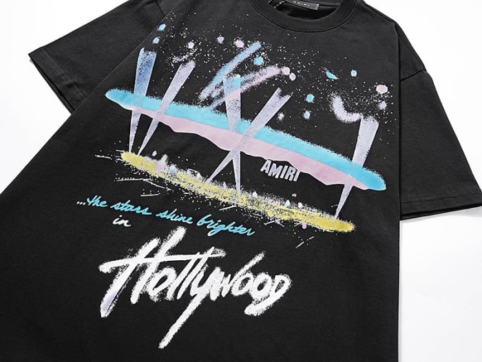 Color Splash Hollywood Star Graffiti Print Tee 29324261