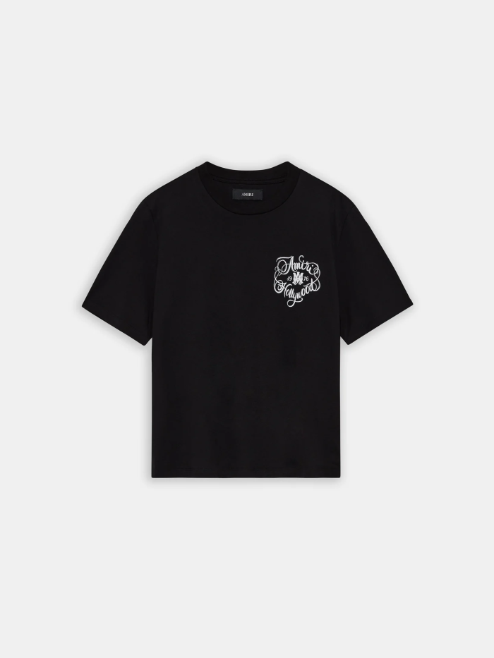 Hollywood Surrounded MA Cursive Letter Print Tee 2 colors 29324278