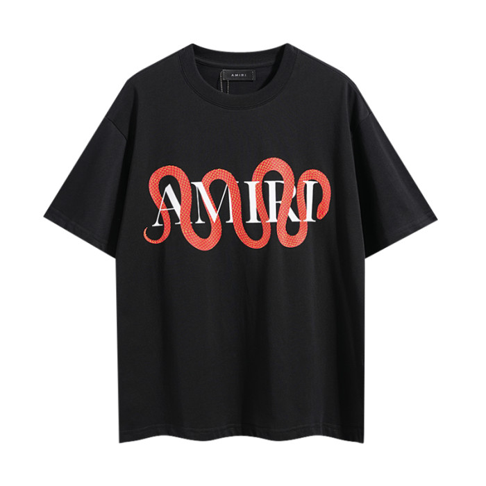 Red Snake Wrapped Letter Chest Print Tee 2 colors 29324266