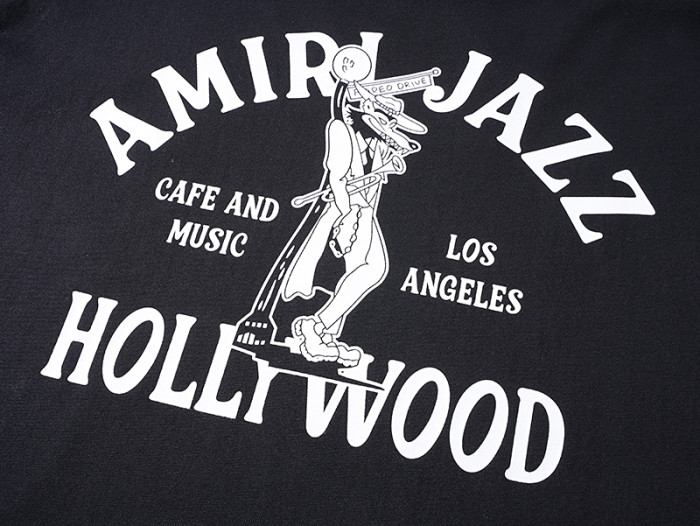 Saxophone Werewolf Curved Slogan Double Side Print Tee 2colors 29324271