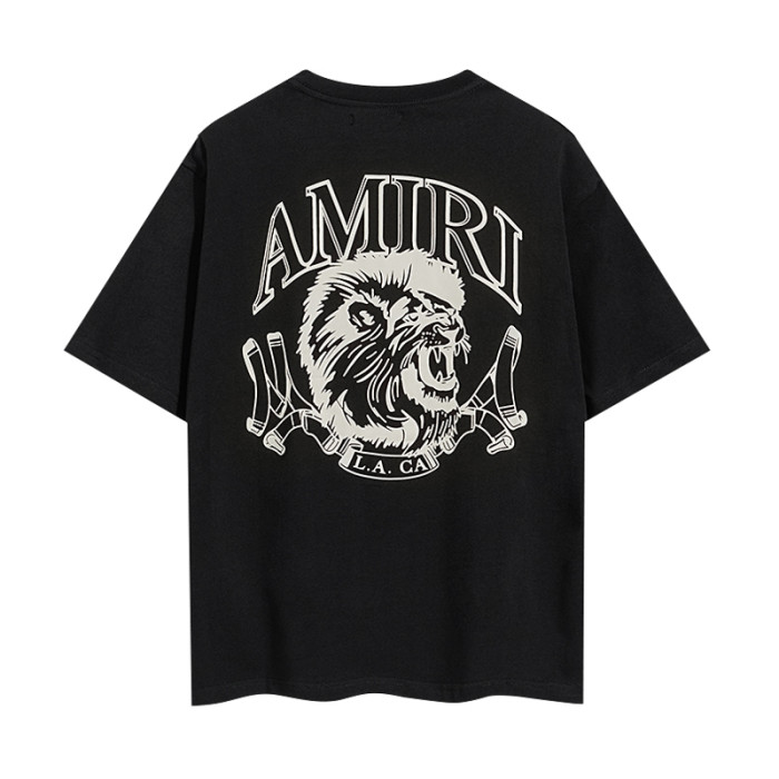Lion Head Scepter Gothic Letter Double Side Print Tee 2colors 29324272