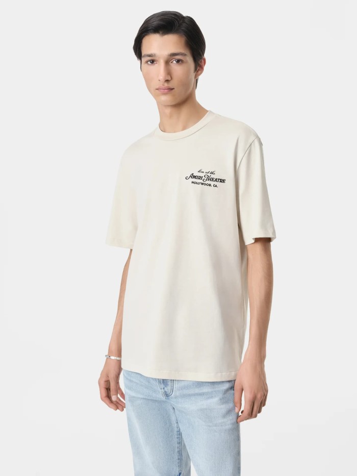 Theater Cursive Letter Double Side Print Tee 2 colors 29324268