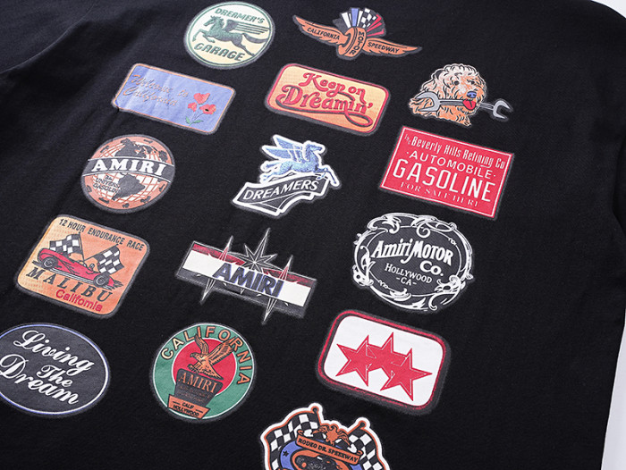 Vintage Multi Badge Sticker Double Side Print Tee 2 colors 29324262